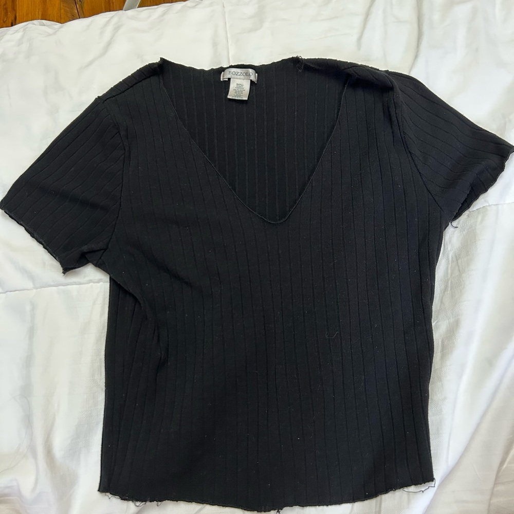 Black V-Neck Tee